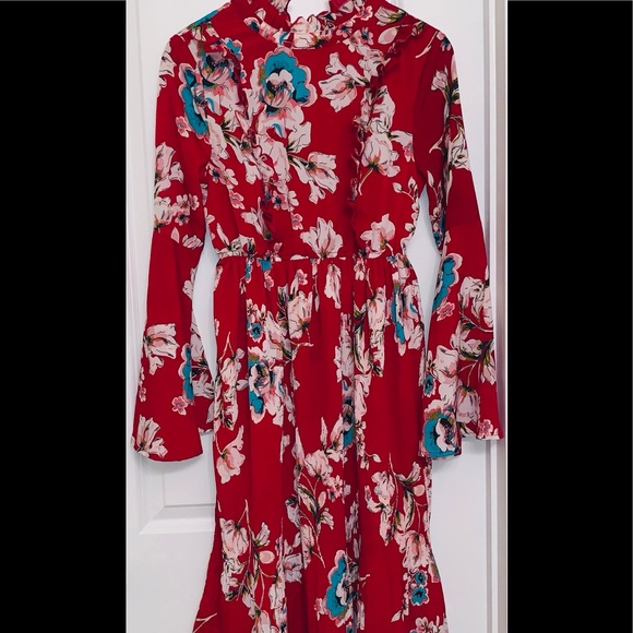 Lulu's Floral Bell Sleeve Dress - Picture 3 of 3